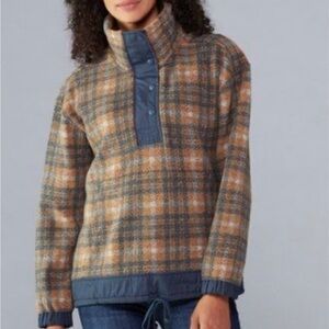 Plaid Brown and Gray Women's Sweater